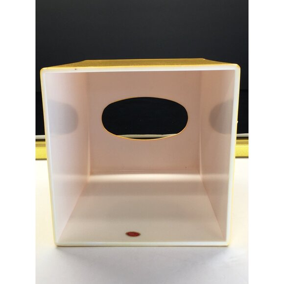 Acrylic Tissue Box Cover Square Yellow Minimalist Design Made In Japan - Picture 6 of 12